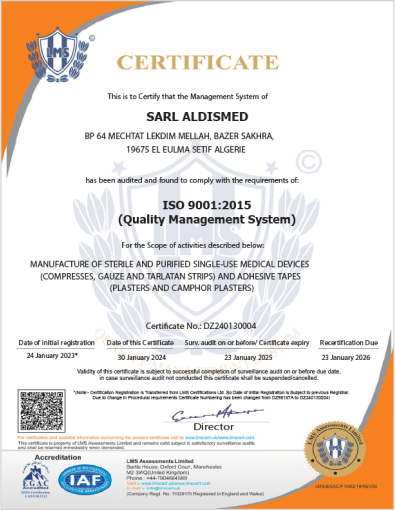 Certificate ISO 9001