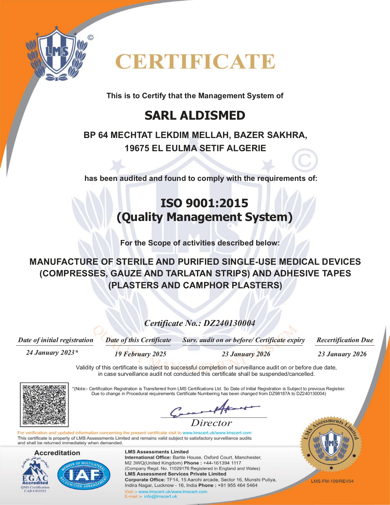 Certificate ISO 9001